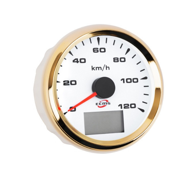 Gps Спідометр Ecms Hmg3-Wg-120Kl Діаметр 85Мм Рамка — Золото Дисплей — Білий 902-00077 Київ - фото 1