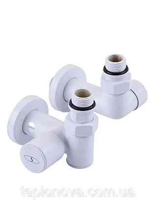 Крани (під ТЕН) для рушникосушки Білі Solomon 1/2" White Чернівці