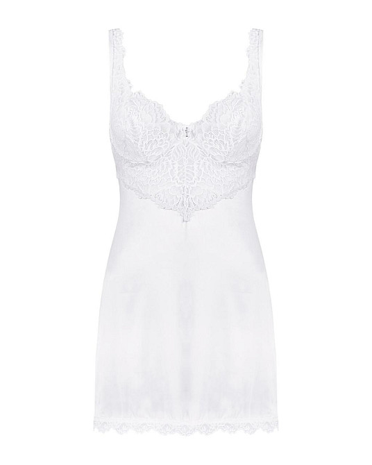 Сорочка Obsessive Amor Blanco underwire chemise & thong white S/M Sex Aura Киев - изображение 3
