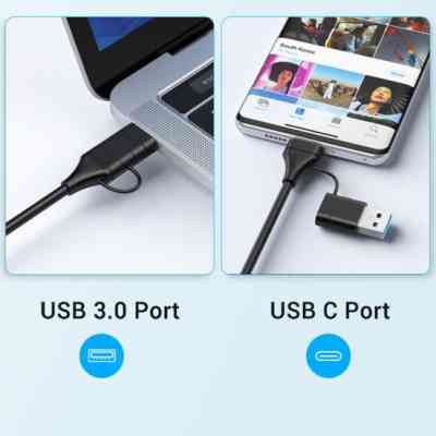 Концентратор XoKo USB-C 5-in-1 USB 3.0 + USB 2.0 + SD/TF + RJ45 100Mbps silver (XK-AC-350) Вінниця