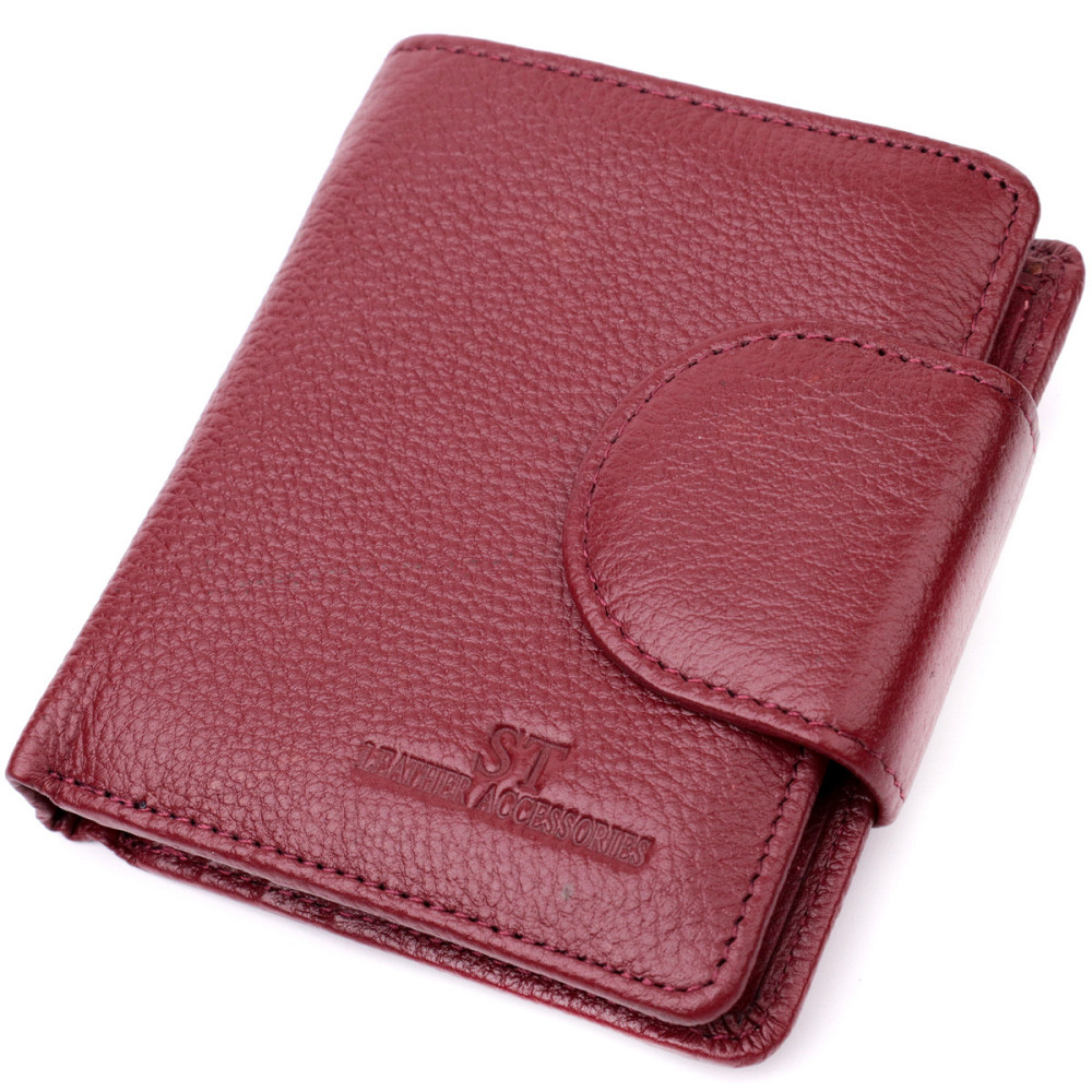 Женский кошелек вертикального типа из натуральной кожи ST Leather 22452 Бордовый Киев - изображение 5