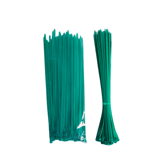 Хомуты стяжки пластиковые, кабельные 1000 шт в упаковке, хозяйственные 3х100 мм цвет зелёный Каменец-Подольский