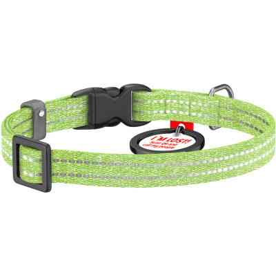 Нашийник для тварин WAUDOG Re-cotton з QR паспортом для котів та дрібних порід собак XS салатовий (16405) Вінниця