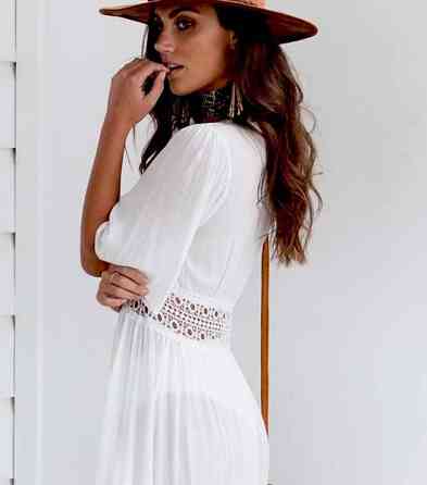 Пляжний халат середньої довжини білий Київ