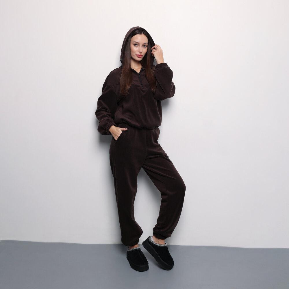 Темно-шоколадний костюм зимовий флісовий. Жіночий теплий костюм Pobedov Huggi жіночий Київ - фото 7
