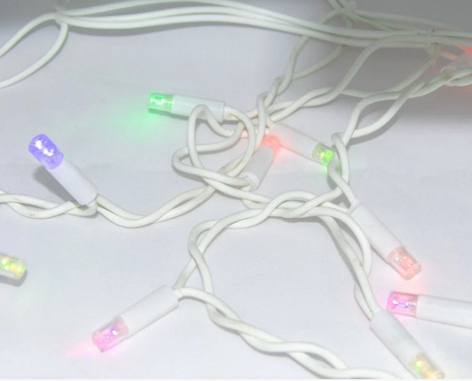 Гірлянда вулична Бахрома 5 м 120 Led (на білому дроті, з перехідником) Кольорова Вінниця - фото 7