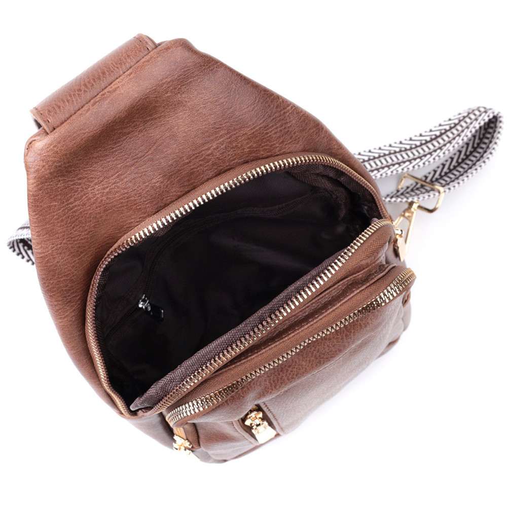 Удобная слинг сумка для женщин из экокожи Vintage 22747 Коричневый Киев - изображение 7