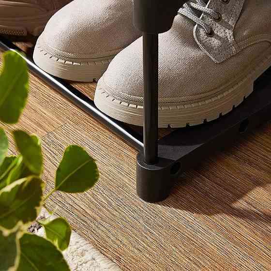 Модульна поличка для взуття, чорний органайзер на 6 поличок для прихожої 86x106x28 см Чорна Кам'янець-Подільський