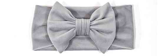 Повязка для волос велюр серая Бант Киев