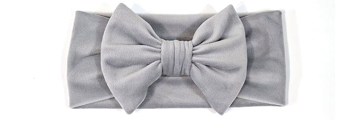 Повязка для волос велюр серая Бант Киев - изображение 1