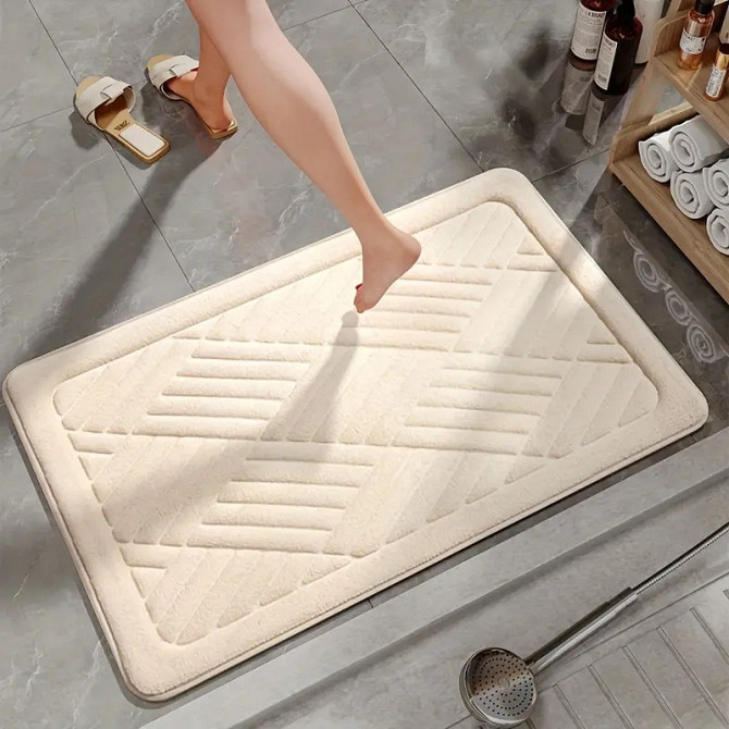 Коврик для ванной и туалета Lovely Svi мягкий, абсорбирующий, нескользящий 50 x 80 x 1.5 см Бежевый (2565057) Киев - изображение 2