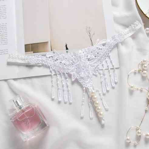 Стрінги з бусами еротичні універсальний білий Київ