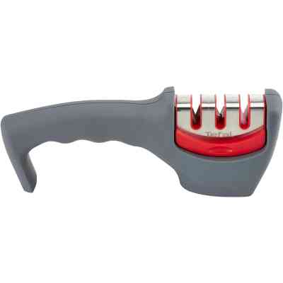 Точилка для ножей Tefal Fresh Kitchen, нержавіюча сталь, пластик, сірий (K2090514) Винница