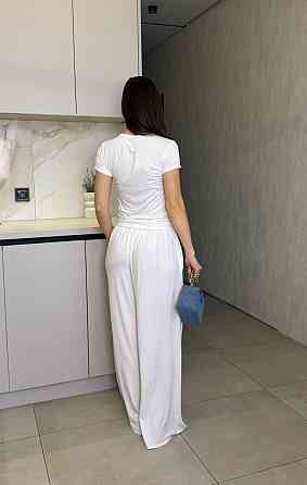 Жіночий базовий прогулянковий костюм, двойка турецький трикотаж віскоза Білий, 42/44 Одеса