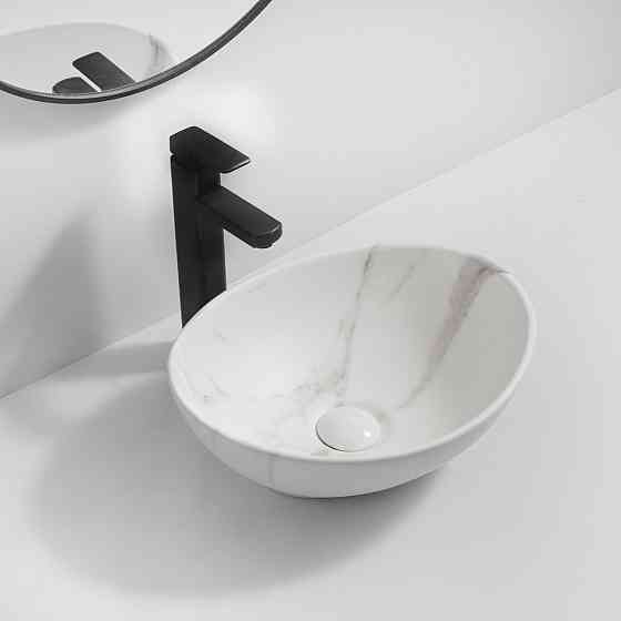 Раковина накладна MIXXUS PREMIUM ELLIPSE-0108 MARBLE 400х330х145mm   ( MP6526 ) 29206 Харьков