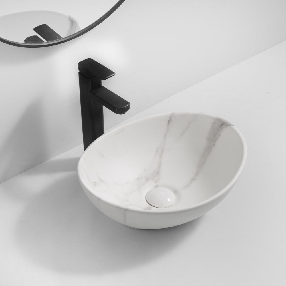 Раковина накладна MIXXUS PREMIUM ELLIPSE-0108 MARBLE 400х330х145mm   ( MP6526 ) 29206 Харьков - изображение 4