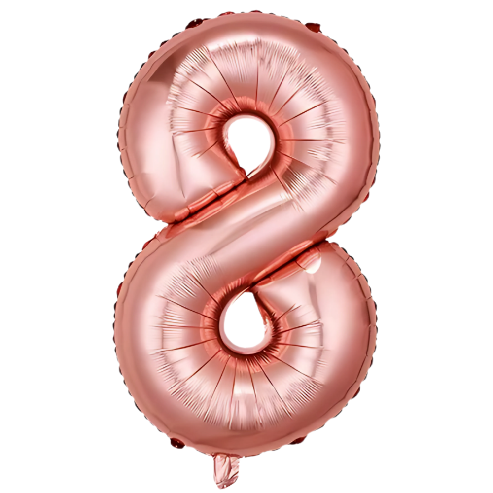 Повітряна куля у вигляді цифри 8 рожеве золото,40 дюймів, фольгована, святкова для дня народження,річниць Кам'янець-Подільський - фото 2