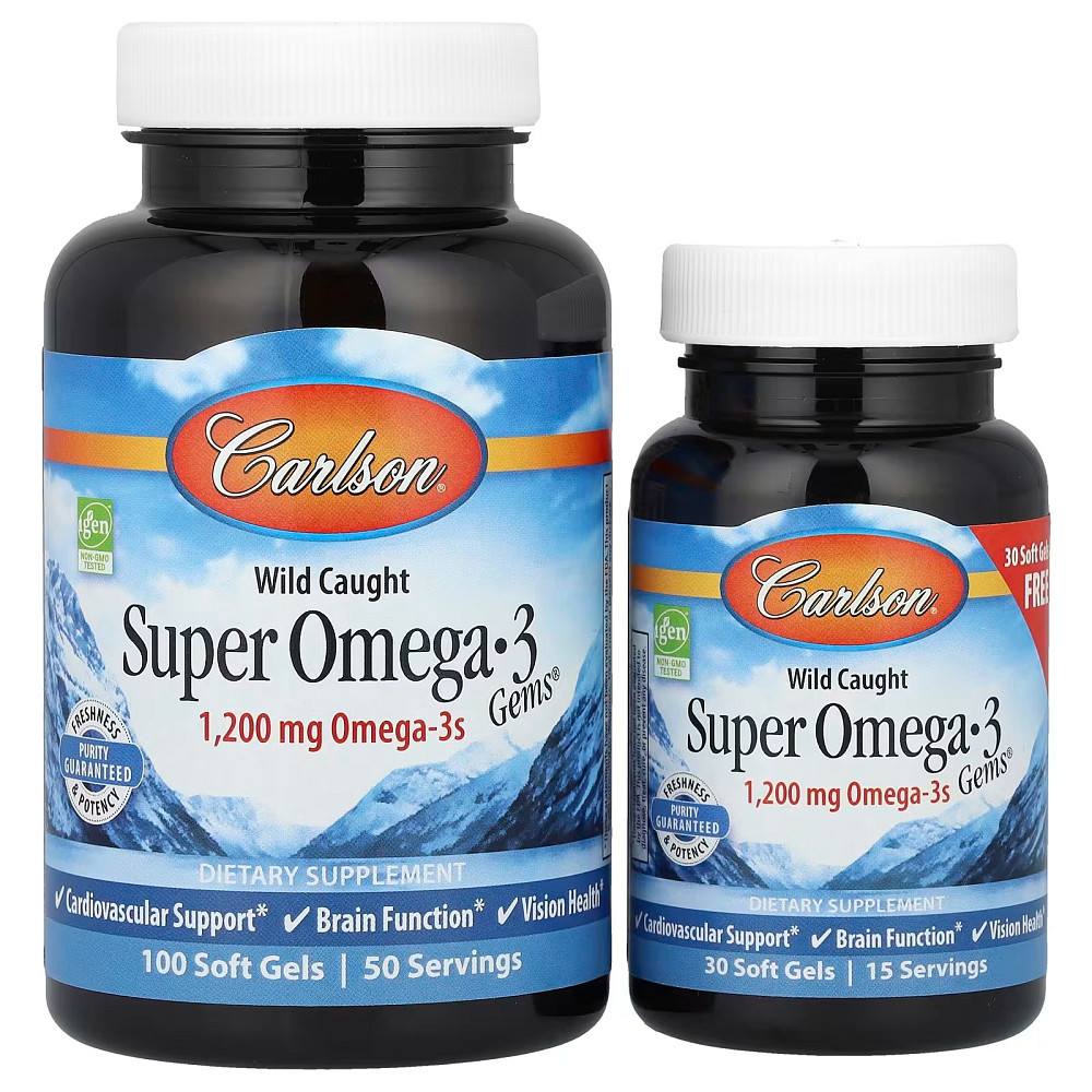 Рыбий жир (Super Omega-3) Carlson Labs, 1200 мг 100 капсул Київ - фото 2