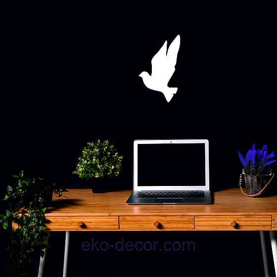 Декоративное настенное Панно «Птичка» Декор на стену(цена за 1шт) 20*12 см, Белый Киев