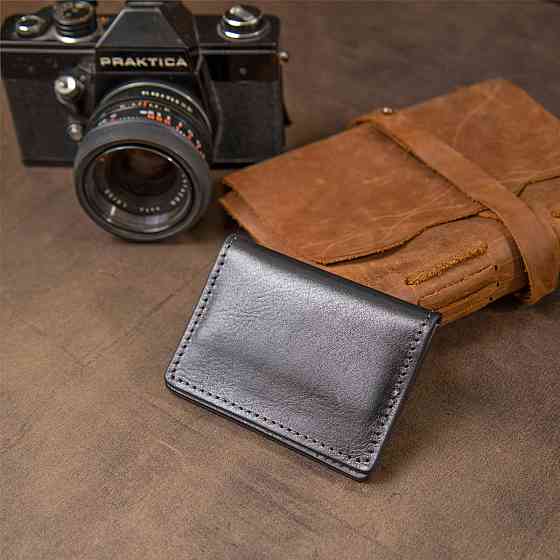 Шкіряна обкладинка для автодокументів Чорний (GRANDE PELLE) Київ