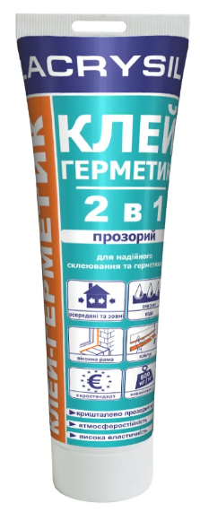 Клей-герметик акриловий 150 г прозорий Лакрисіл Житомир - фото 2