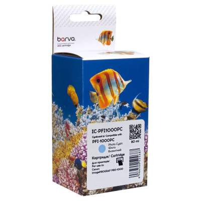 Картридж Barva Canon PFI-1000PC 0550C001 80мл photo cyan (IC-PFI1000PC) Винница - изображение 1