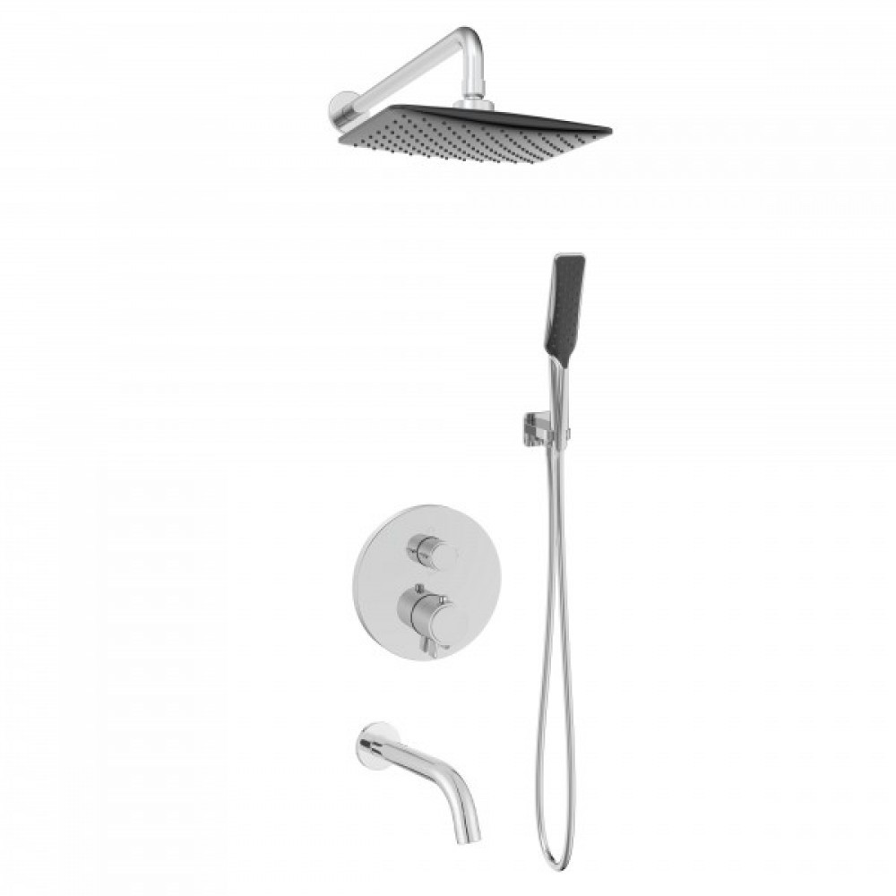 Душова система з термостатом для ванни Volle SISTEMA P cromo 1584.090901 з виливом Київ - фото 1