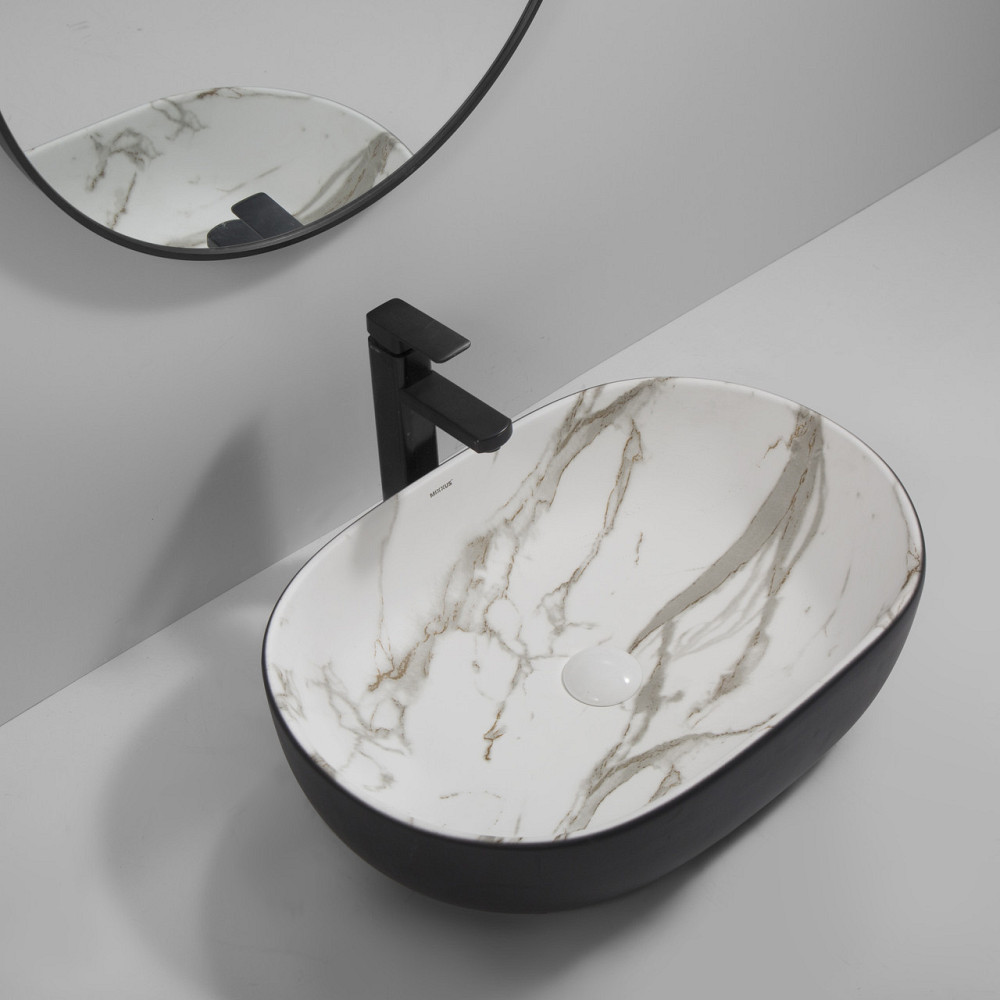 Раковина накладна MIXXUS PREMIUM ELLIPSE-0105 MARBLE-BLACK 600х400х150mm   ( MP6565 ) 39648 Харків - фото 5