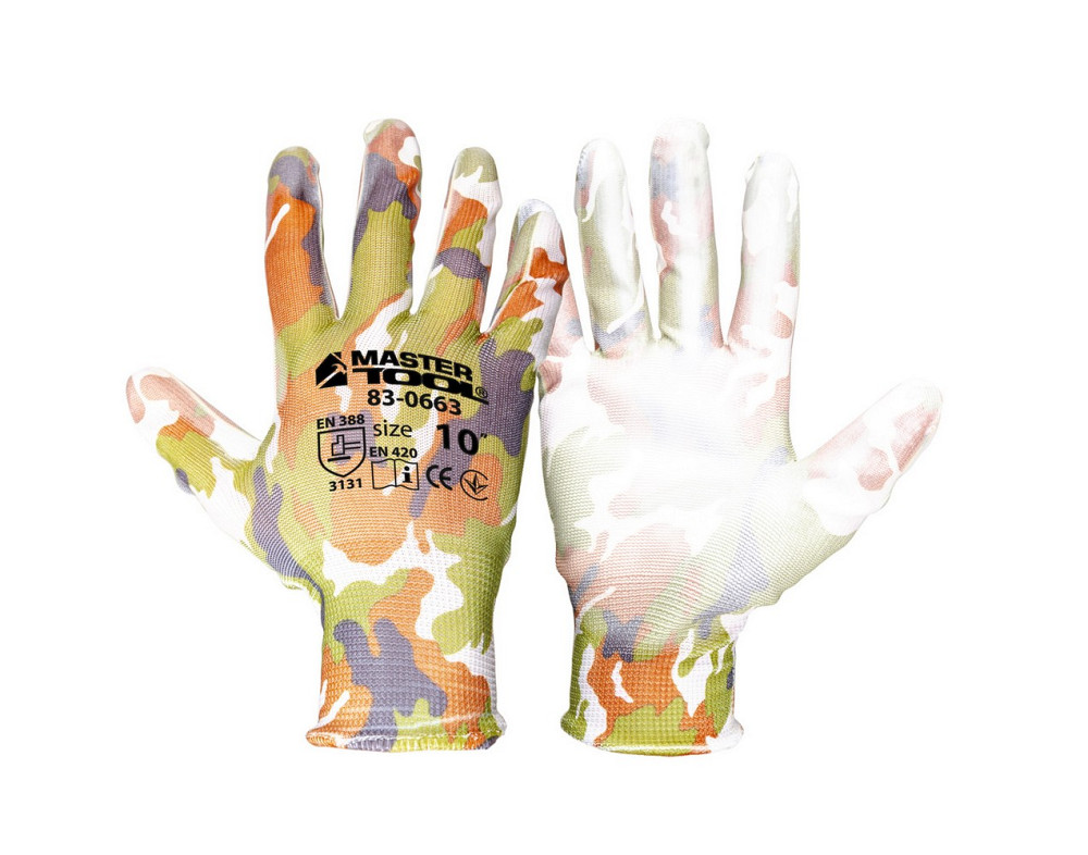 MASTERTOOL Рукавички безшовні трикотажні MASTERTOOL "Хакі" з поліуретановим покриттям долоні 10 Коломия - фото 1