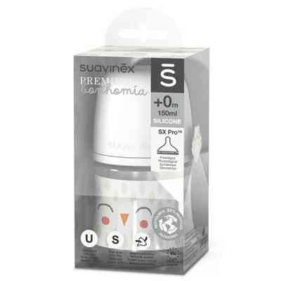 Пляшечка для годування Suavinex Bonhomia, повільний потік, 150 мл біла (307833) Вінниця