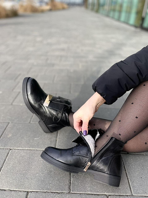 Olli Черевики жіночі OLLI чорні натуральна шкіра зимові высота 10см размер 39 (3256) Коломия - фото 8