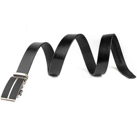 Ремень мужской с черными вставками на пряжке Черный (Vintage) Киев