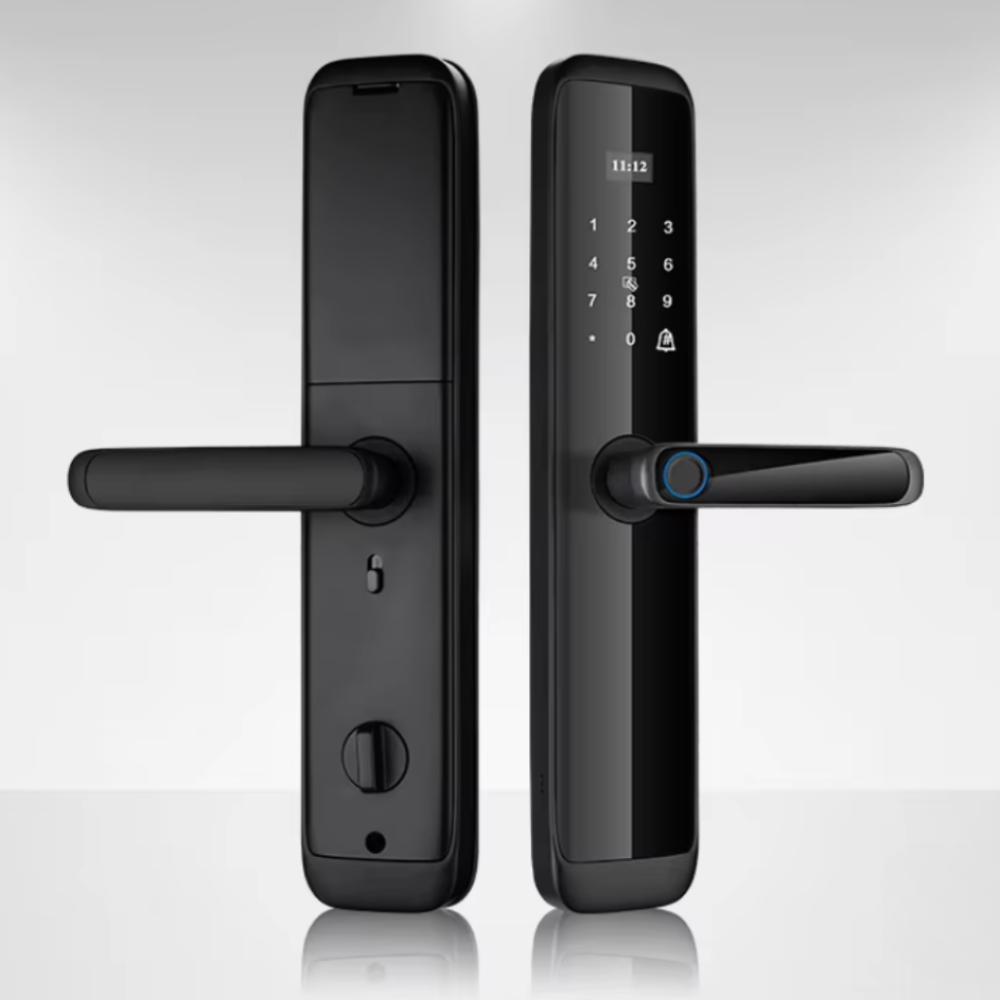 Смарт замок кодовий розумний дверний KHS-X06 з відбитком пальця і ключ-картою, чорний Кам'янець-Подільський - фото 2