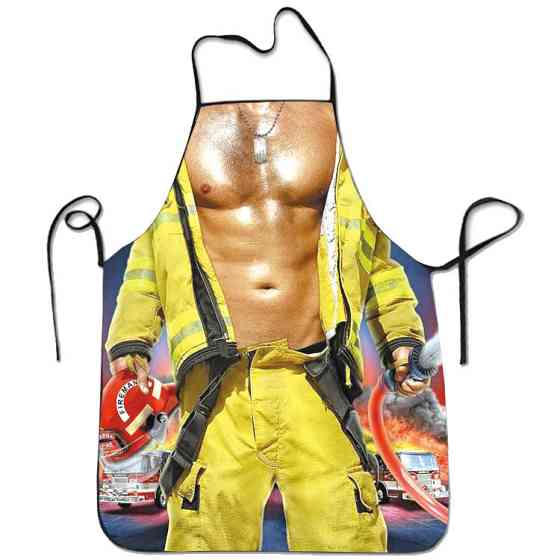 Фартух з приколом для чоловіків Пожежник 73 на 57 см різнобарвний Київ