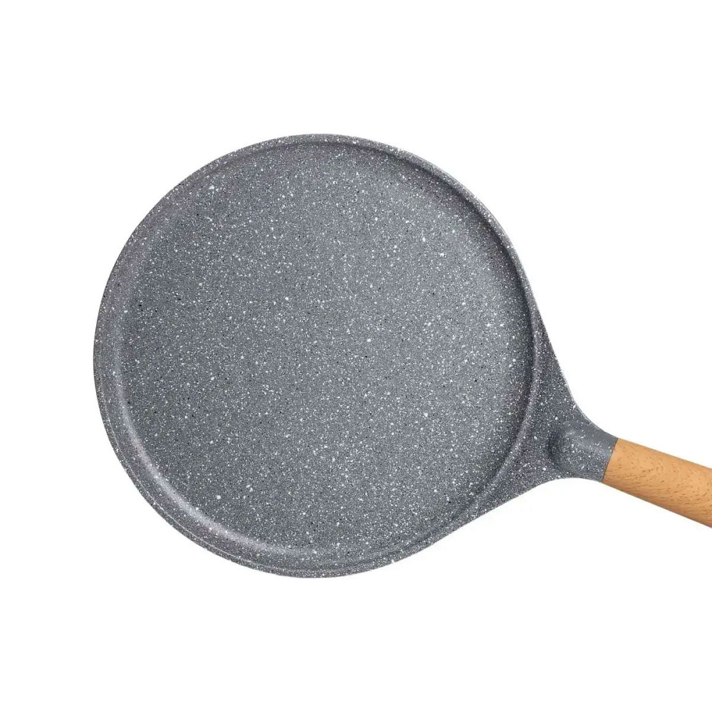 Алюмінієва млинцева сковорода з мармуровим антипригарним покриттям Ø 28 см, товсте дно MGC сірий HP-4-430G Коломия - фото 4