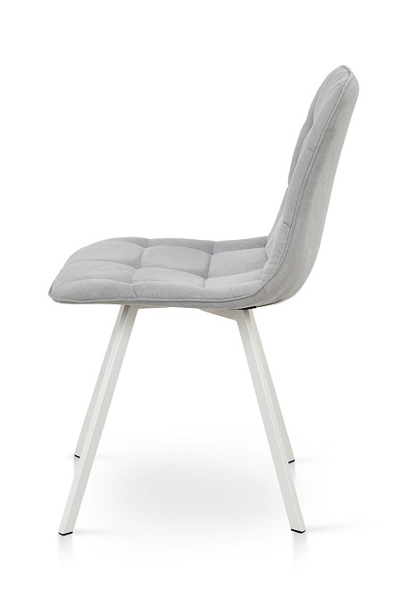 Стілець Софт, метал білий/ тканина світло сіра Київ - фото 2