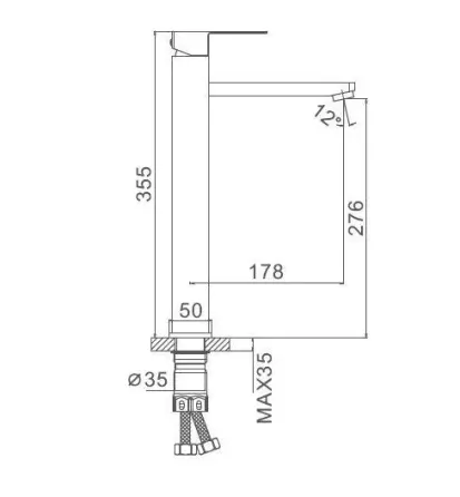 Змішувач для умивальника Frap F10802-2 високий, сатин Київ