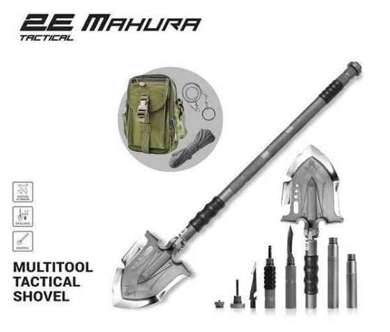 Лопата-мультитул тактична 2E Mahura Steel Gray розбірна, 22в1, з сумкою в комплекті (2E-TSMTSF3-STGR) Київ