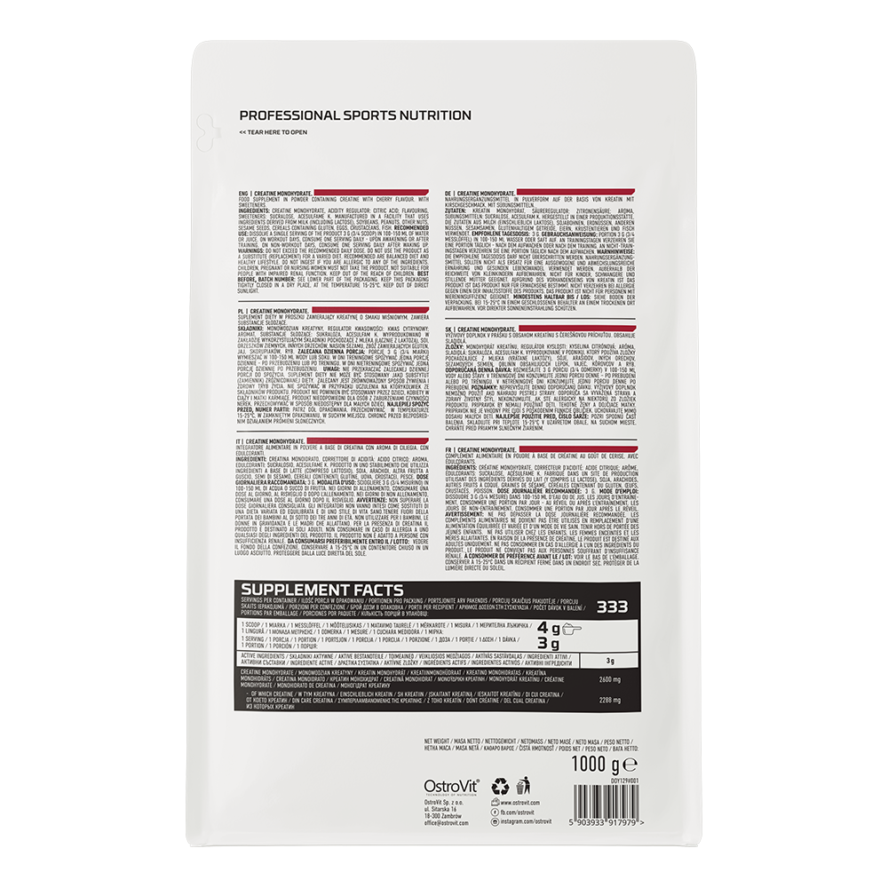 Креатин Ostrovit Creatine 1000g (Watermelon) Луцк - изображение 2