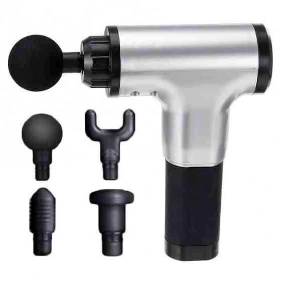 Аккумуляторный массажер для икр Fascial Gun KH-320, Массажер мышечный с разными насадками YU-16 Львов