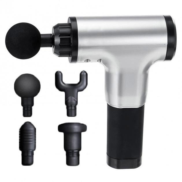 Аккумуляторный массажер для икр Fascial Gun KH-320, Массажер мышечный с разными насадками YU-16 Львов - изображение 2