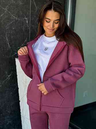 Теплый спортивный костюм женский на змейке Бордовый 50/52 Харьков