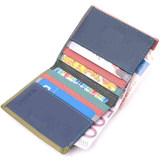 Модний жіночий гаманець з оригінальною монетницею з натуральної шкіри ST Leather 19511 Різнокольоровий Київ