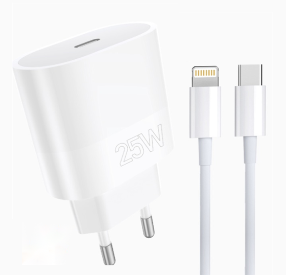 Мережевий зарядний пристрій з кабелем WUW-T86L PD 25W fast charger + USB C to lighting set Одеса