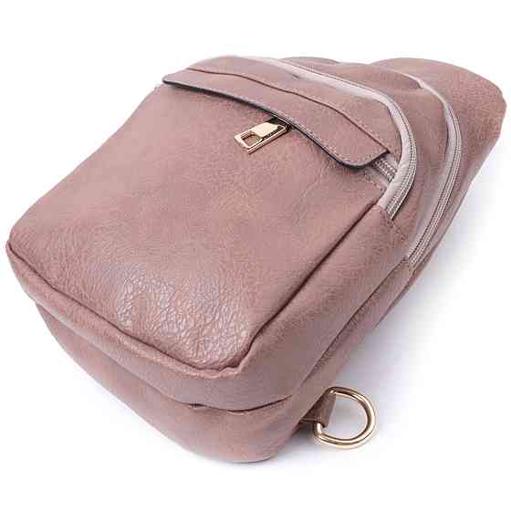 Стильная женская сумка через плечо с отверстием для наушников из экокожи Vintage 22786 Коричневый Киев