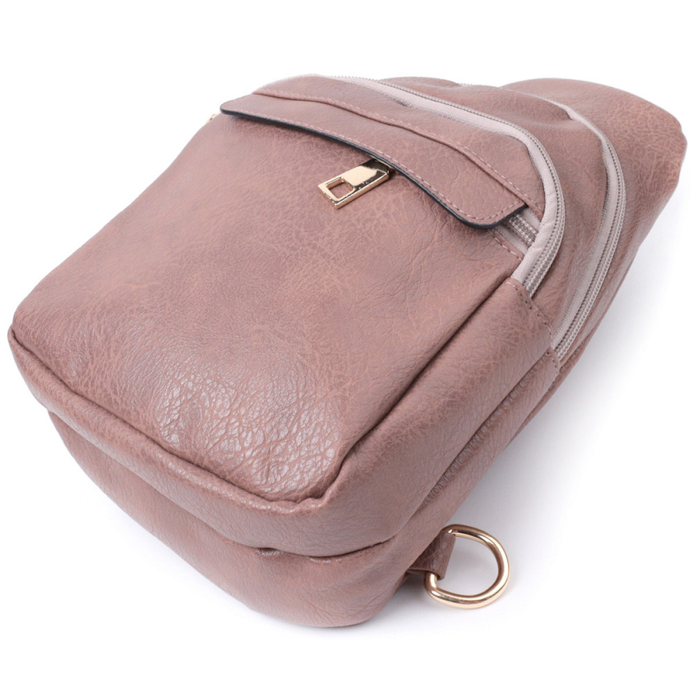 Стильна жіноча сумка через плече з отвором для навушників з екошкіри Vintage 22786 Коричневий Київ - фото 6