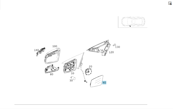 Mercedes-Benz  A2468100321 Дзеркальний елемент бічного дзеркала заднього виду лівого CLA Shooting Brake X117 CLA C117 GLA X156 A-class W176 B-class W2 Одесса