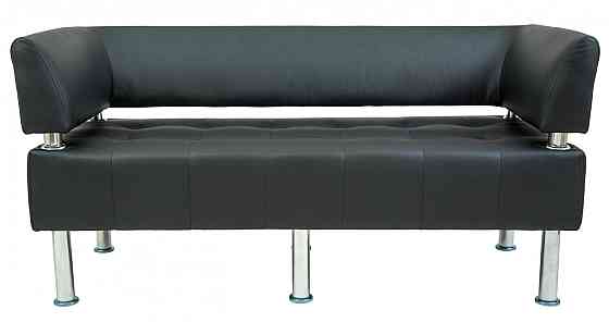 Диван Flay Office двойка со спинкой и подлокотниками 1550х650х750 Черный Киев