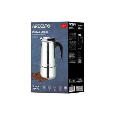 Гейзерная кофеварка Ardesto Gemini Apulia 9 чашок (AR0809SS) Винница