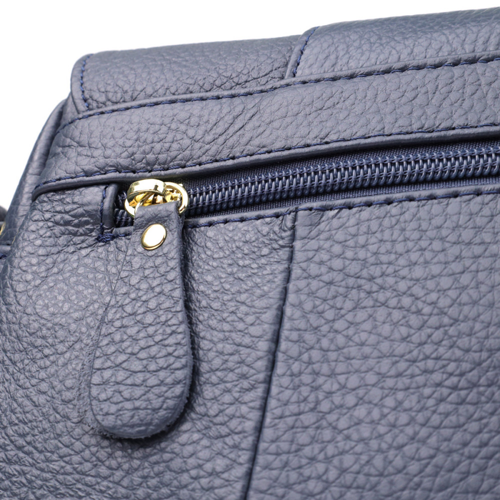 Практична сумка з натуральної шкіри для жінок Vintage 22971 Синій Київ - фото 5